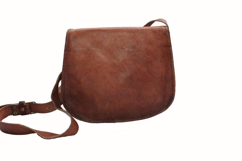 Small Over The Shoulder Bags Brown Leather Women's Satchel Bag, Brown