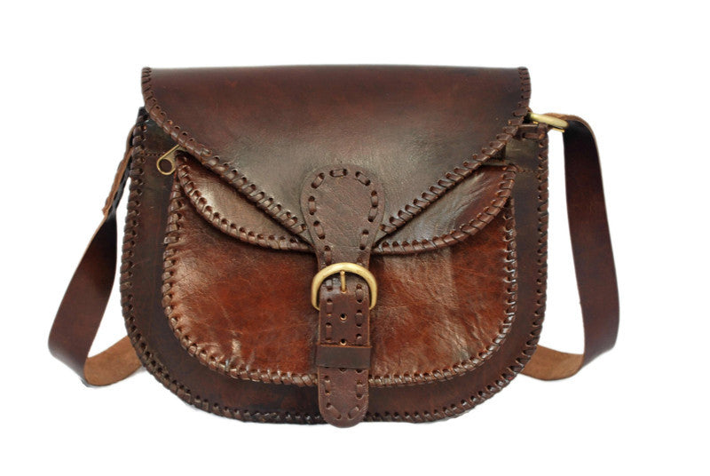 Women Saddle Bags Brown Leather Crossbody Bags Shoulder Bag for