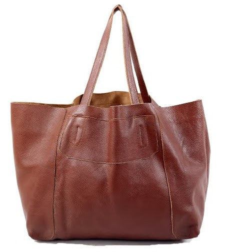 Plain Leather Tote Bag