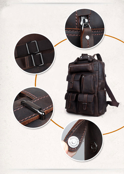 strong leather backpack 