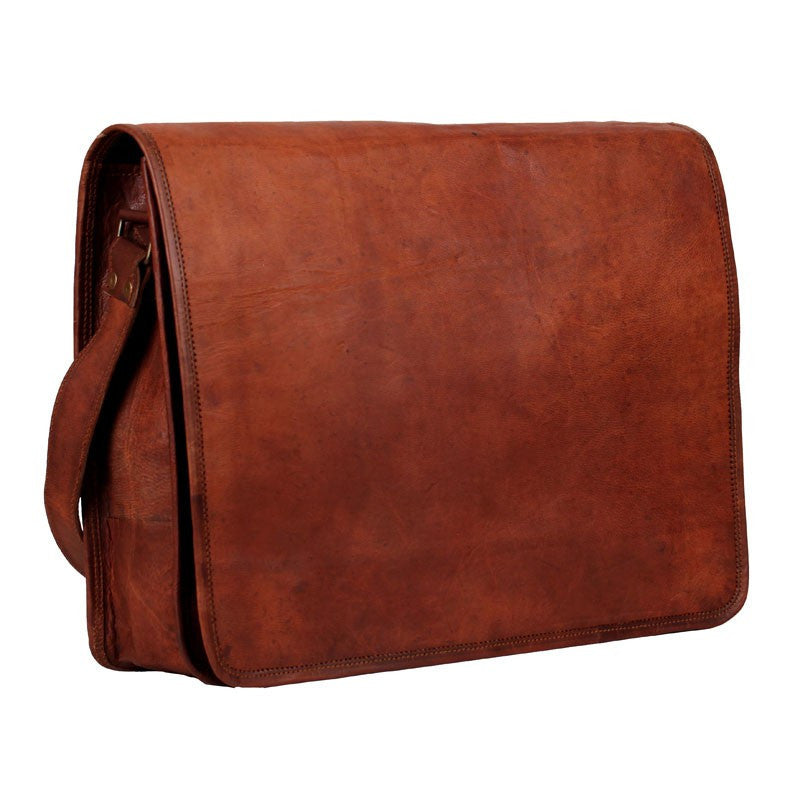 Distressed Leather Messenger Bag 13 — High On Leather