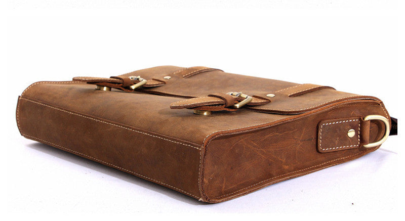 Cowhide leather messenger