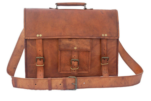 mens brown leather satchel