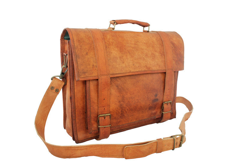 Luxury Leather Satchel Briefcase for Men